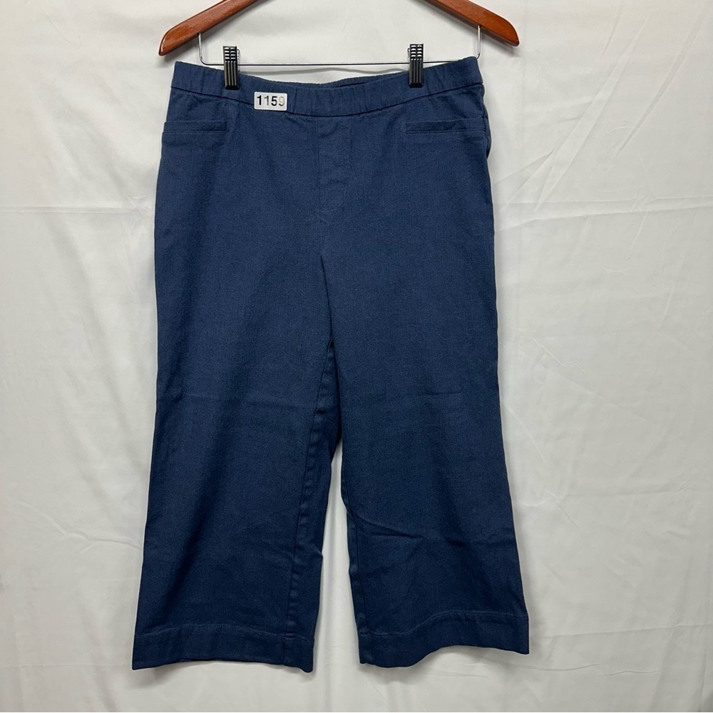 Isaac Mizrahi Live Navy Blue Wide Leg Capri Pants Women’s Size 10